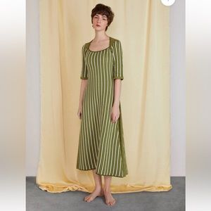 CLEA STUART KAKI STRIPES DRESS